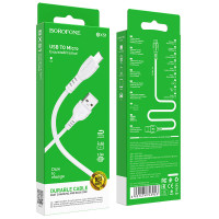 USB Кабель Borofone BX51 USB - MicroUSB (2.4A/1м)(белый)