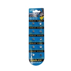 Батарейка лужна Rablex LR50 (AG0), 1.5 В, 10 шт