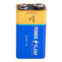 Батарейка щелочная Power Flash Крона 9 В (6LR61), 1 шт