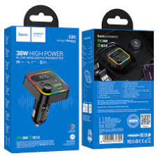 FM-модулятор HOCO E85, PD/QC, 1xType-C+2xUSB, BT, Чорний