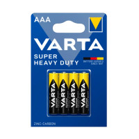 Батарейка цинково-углеродистая Varta Super Heavy Duty AAA (R03), 1.5 В, 4 шт