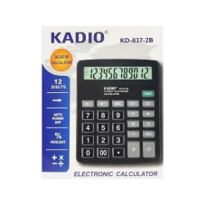 Калькулятор настільний KADIO KD-837-2В 12-розрядний з прозорими кнопками, 1 шт