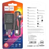 СЗУ HOCO C96A (1USB/2.1A) + USB - Lightning (27pc) (чорний)