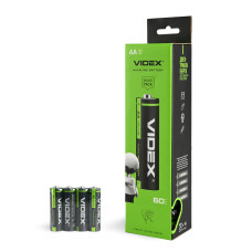 Батарейка лужна Videx AA (LR6), 1.5 В, 60 шт