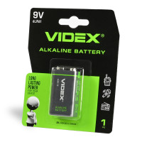 Батарейка лужна Videx Крона 9 В (6LR61), 1 шт