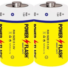 Батарейка цинково-вуглецева Power Flash D (R20), 1.5 В, 2 шт