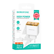 СЗУ Borofone BAS33A PD45W (2Type-C) (білий)