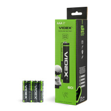 Батарейка лужна Videx AAA (LR03), 1.5 В, 60 шт