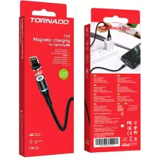 Кабель магнітний USB-Lightning TORNADO TX5 2.4A/1m Black