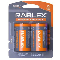 Аккумуляторы Ni-MH Rablex D (HR20), 5500 мАч, 2 шт