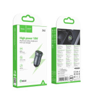 АЗП HOCO Z62, 18W, 3A, QC3.0, 1xUSB, Сірий
