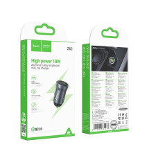 АЗП HOCO Z62, 18W, 3A, QC3.0, 1xUSB, Сірий