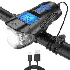 Велофара з велокомп'ютером та сигналом XA-585-T6+2LED, 1000 Лм, 4 режими, Li-Ion, Waterproof, 1 шт