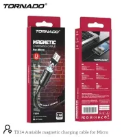Кабель магнитный USB-Micro TORNADO T14 (2.4A/1.2m) black