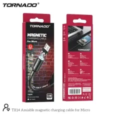 Кабель магнітний USB-Micro TORNADO T14 (2.4A/1.2m) black