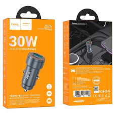 АЗП HOCO Z57A, 30W, PD+QC3.0, Type-C+USB, Сірий