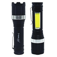 Ліхтар тактичний X-Balog BL-659-XPE+COB Акумуляторний, Zoom, Затискач