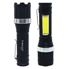 Ліхтар тактичний X-Balog BL-659-XPE+COB Акумуляторний, Zoom, Затискач