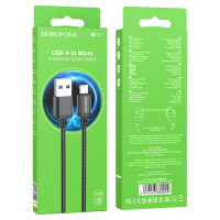 USB Кабель Borofone BX87 USB - MicroUSB (2.4A/1м) (черный)