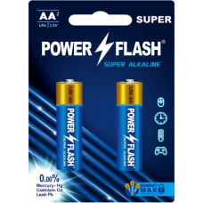 Батарейка лужна Power Flash AA (LR6), 1.5 В, 2 шт