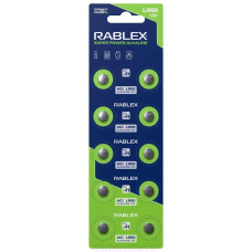 Батарейка лужна Rablex LR60 (AG1), 1.5 В, 10 шт