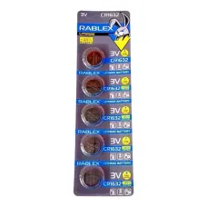 Батарейка літієва Rablex CR1632, 3 В, 5 шт