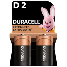 Батарейка лужна Duracell D (LR20), 1.5 В, 2 шт