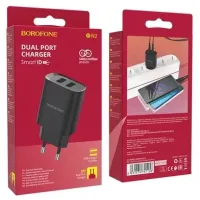 СЗУ Borofone BN2 (2USB/2,1A) + USB - MicroUSB (чорний)