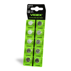 Батарейка лужна Videx AG13 (LR44/357), 1.5 В, 10 шт
