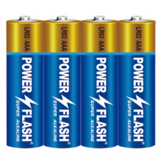 Батарейка лужна Power Flash AAA (LR03), 1.5 В, 4 шт
