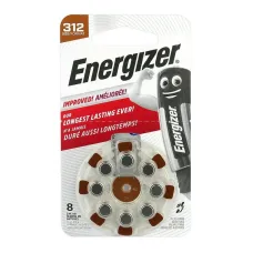 Батарейка цинк-повітряна Energizer 312, 1.45 В, 8 шт