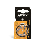 Батарейка цинк-повітряна Videx ZA10 (PR70), 1.45 В, 6 шт