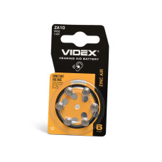 Батарейка цинк-повітряна Videx ZA10 (PR70), 1.45 В, 6 шт