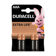 Батарейка лужна Duracell AAA (LR03), 1.5 В, 4 шт