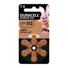 Батарейка цинк-повітряна Duracell 312 (HA312), 1.45 В, 6 шт