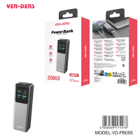 УМБ Power Bank VEN-DENS VD-PB055 20000mAh, 100W Max, Smart LCD дисплей, Grey/Black