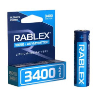 Акумулятор Li-ion Rablex 18650, 3400 мА·год, 3.7 В, захист PCB
