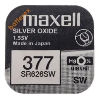 Батарейка срібно-оксидна Maxell 377 (SR626SW), 1.55 В, 1 шт