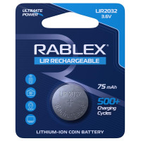 Акумулятор Li-ion Rablex LIR2032, 75 мА·год, 3.7 В, 1 шт