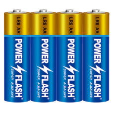 Батарейка лужна Power Flash AA (LR6), 1.5 В, 4 шт