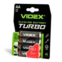 Батарейка лужна Videx Turbo AA (LR6), 1.5 В, 4 шт