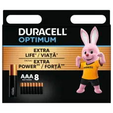 Батарейка лужна Duracell Optimum AAA (LR03), 1.5 В, 8 шт