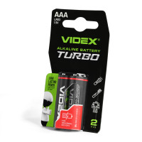 Батарейка щелочная Videx Turbo AAA (LR03), 1.5 В, 2 шт