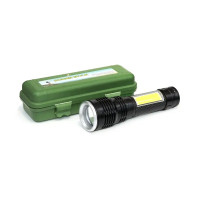 Ліхтар ручний BL-T6-30S XPE+COB Акумуляторний, Zoom, Затискач