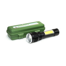 Ліхтар ручний BL-T6-30S XPE+COB Акумуляторний, Zoom, Затискач