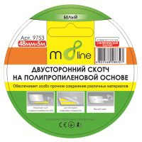 Стрічка клейка двостороння на поліпропіленовій основі m8line 48мм, 1 шт 10м 