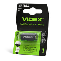 Батарейка лужна Videx 4LR44 (A544), 6 В, 1 шт