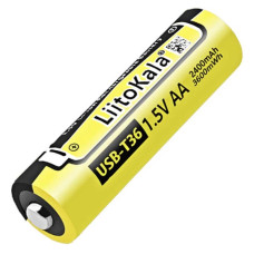 Акумулятор Ni-MH LiitoKala AA, 2400 мА·год, 1.2 В, USB (Lii-T36-USB)