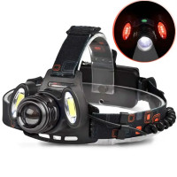Ліхтар налобний BL-2117 T6+2COB 2x18650, Micro-USB, Zoom