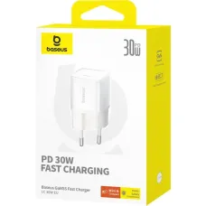 Зарядний пристрій Baseus GaN5S P10162504213-00 (1Type-C/30W) (білий)